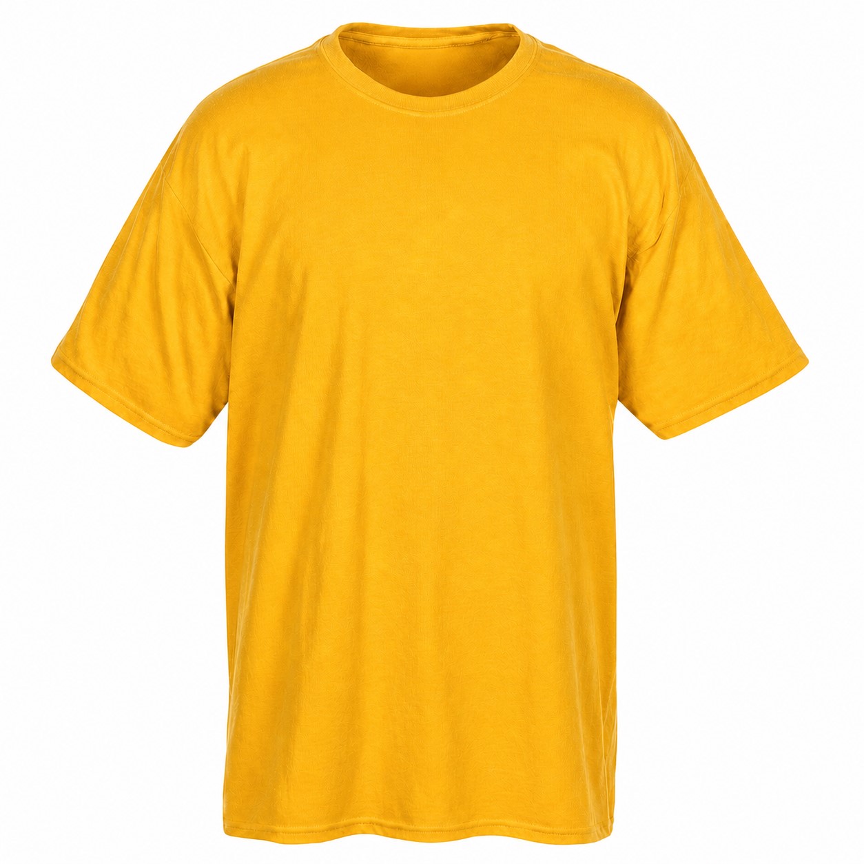 Cotton Polyester Crewneck T Shirt — Gold