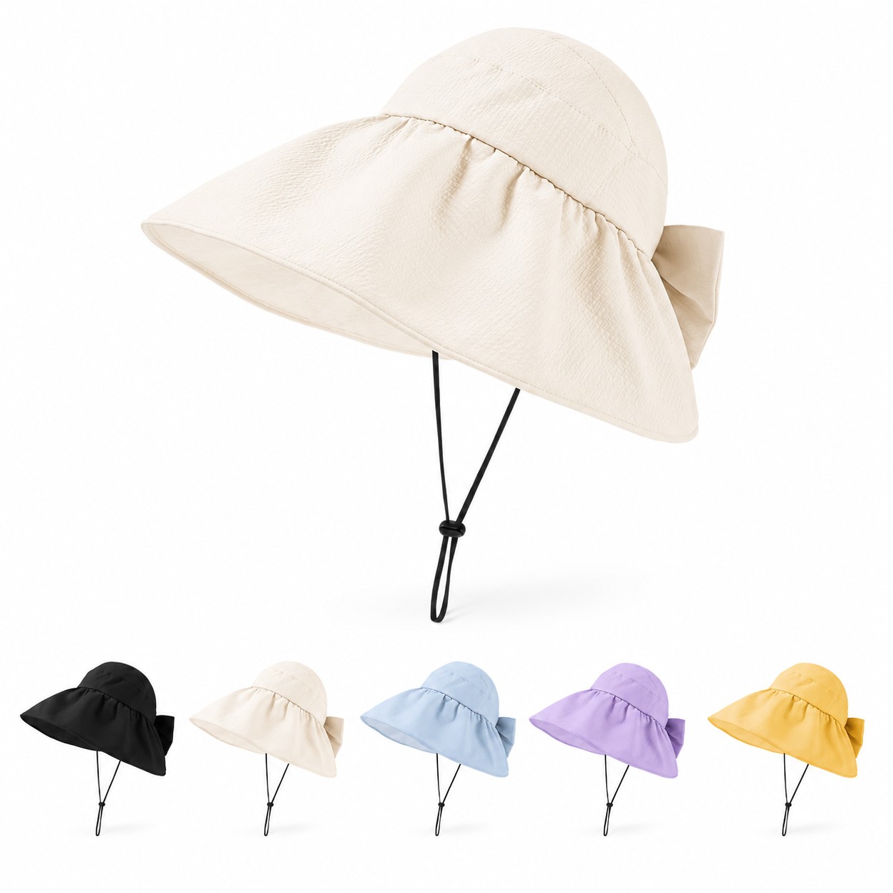 Bow Back Wide Brim Sun Hat