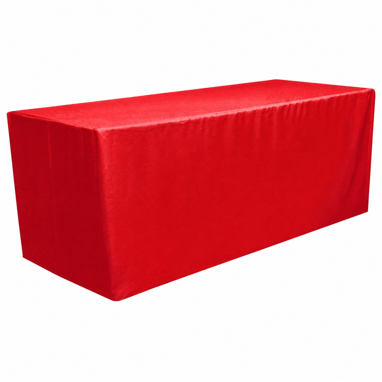 6-Foot Fitted Polyester Table Cover — Red