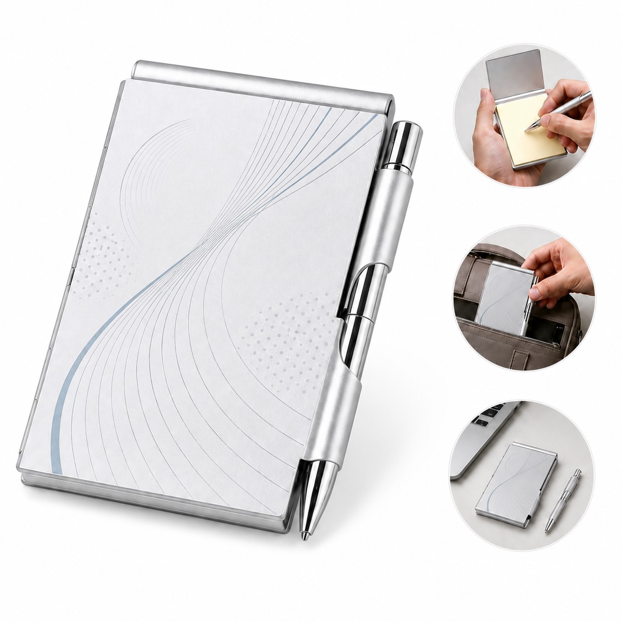 Metal Pocket Notebook With Pen