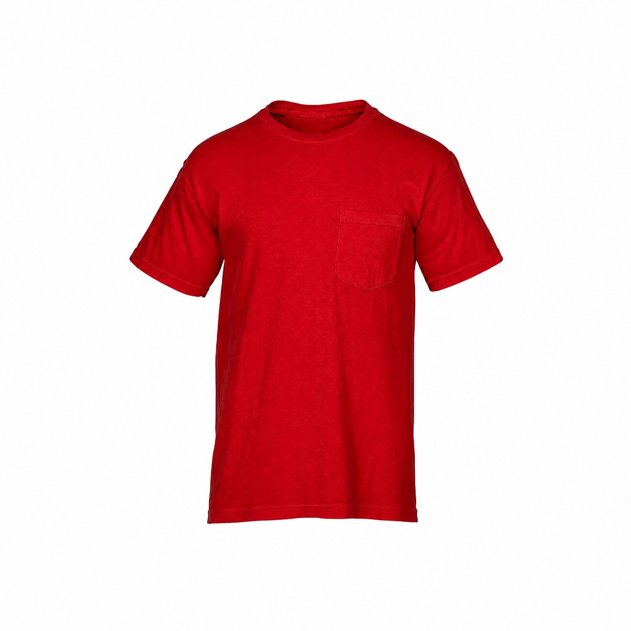 Garment Dyed Cotton Pocket Shirt — Red