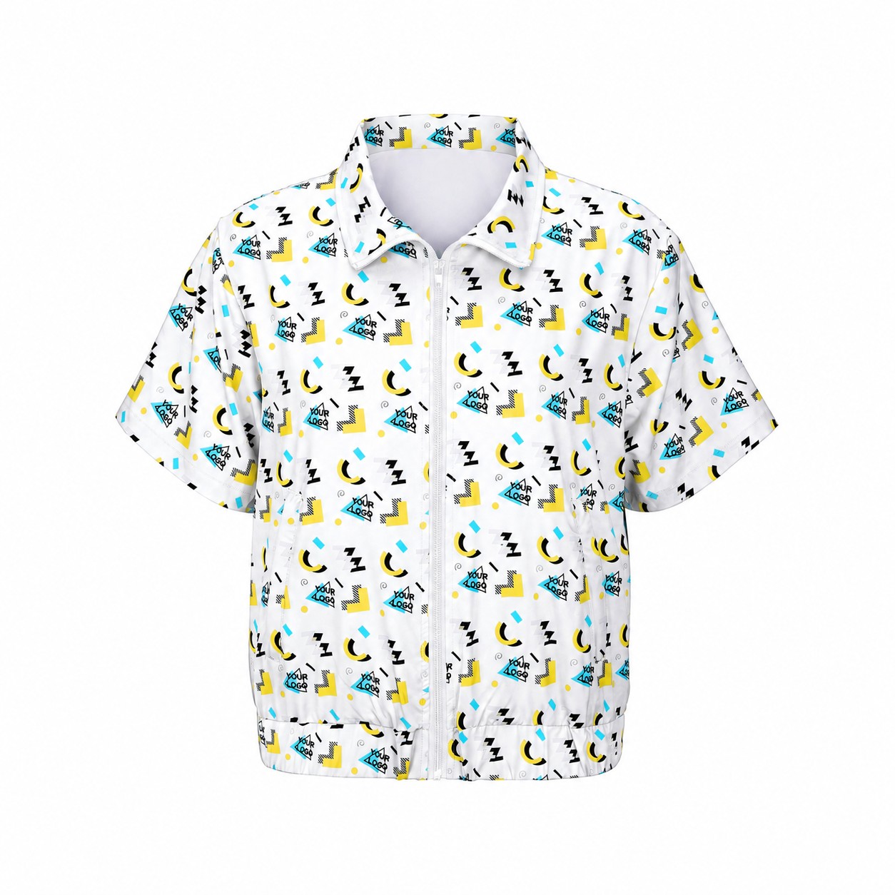 Retro Short Sleeve Zip Jacket — White