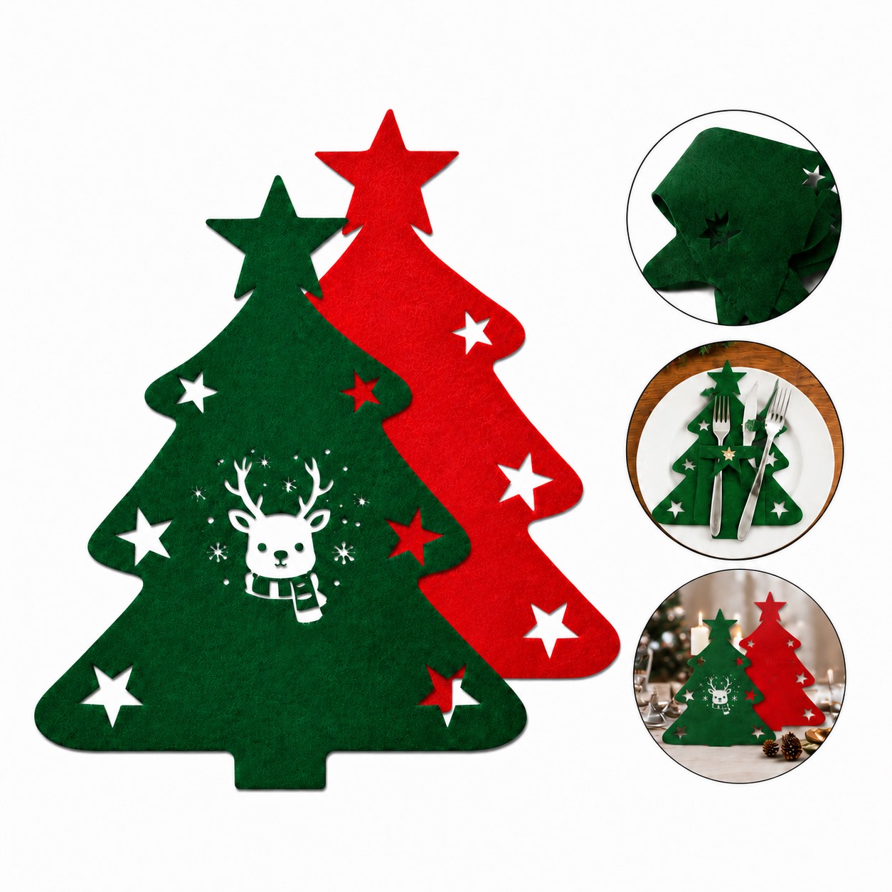 Christmas Tree Felt Silverware Holder