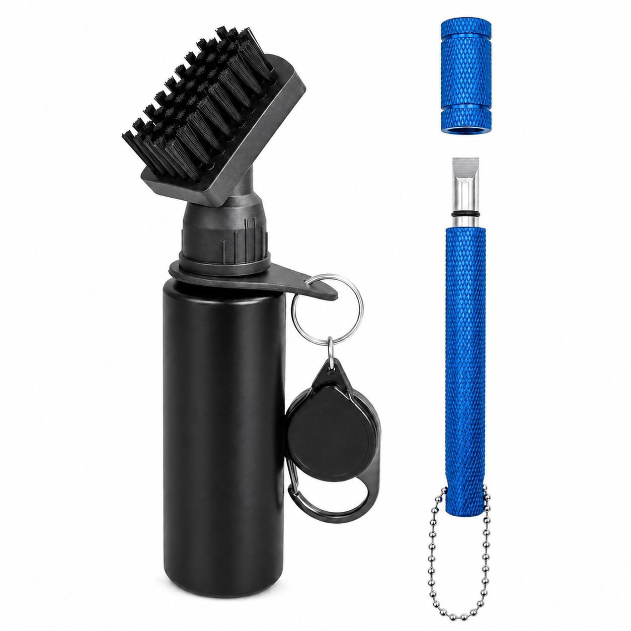 Golf Brush Cleaner With Water Bottle — Blue