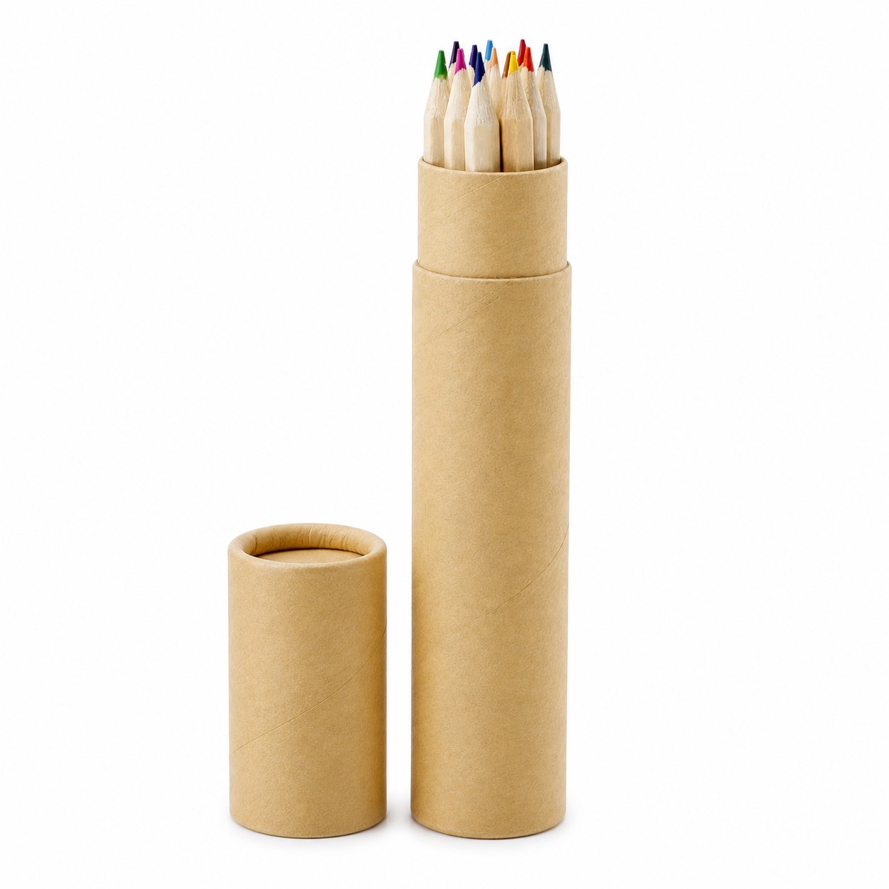 Wood Colored Pencil Set With Storage Tube — view 2