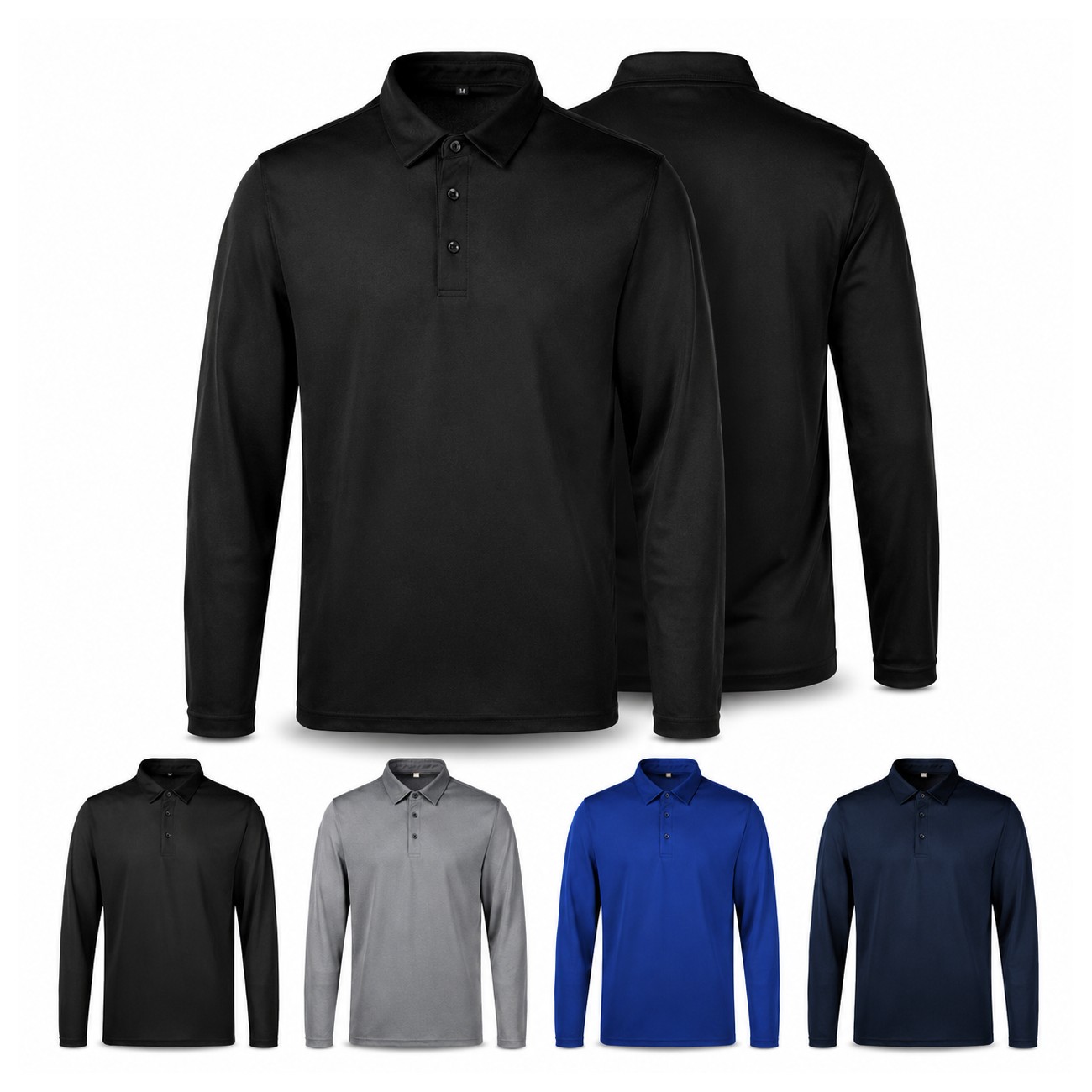 Men's Long Sleeve Micro Pique Polo Shirt