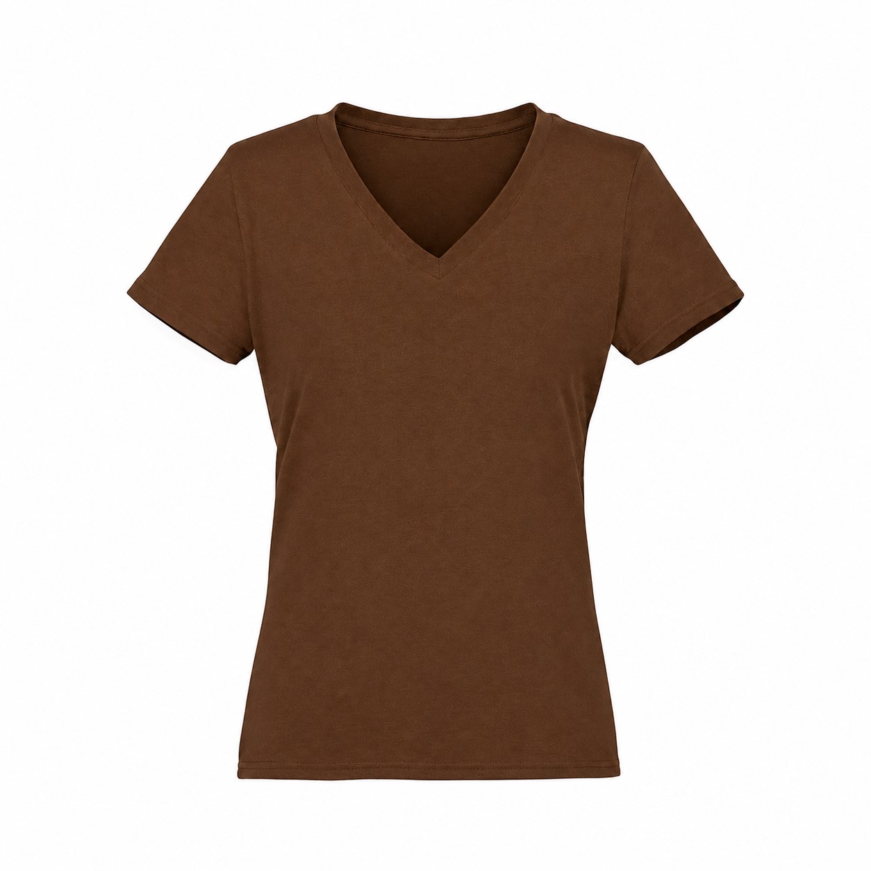 Ladies Tri Blend V Neck Tee — Brown