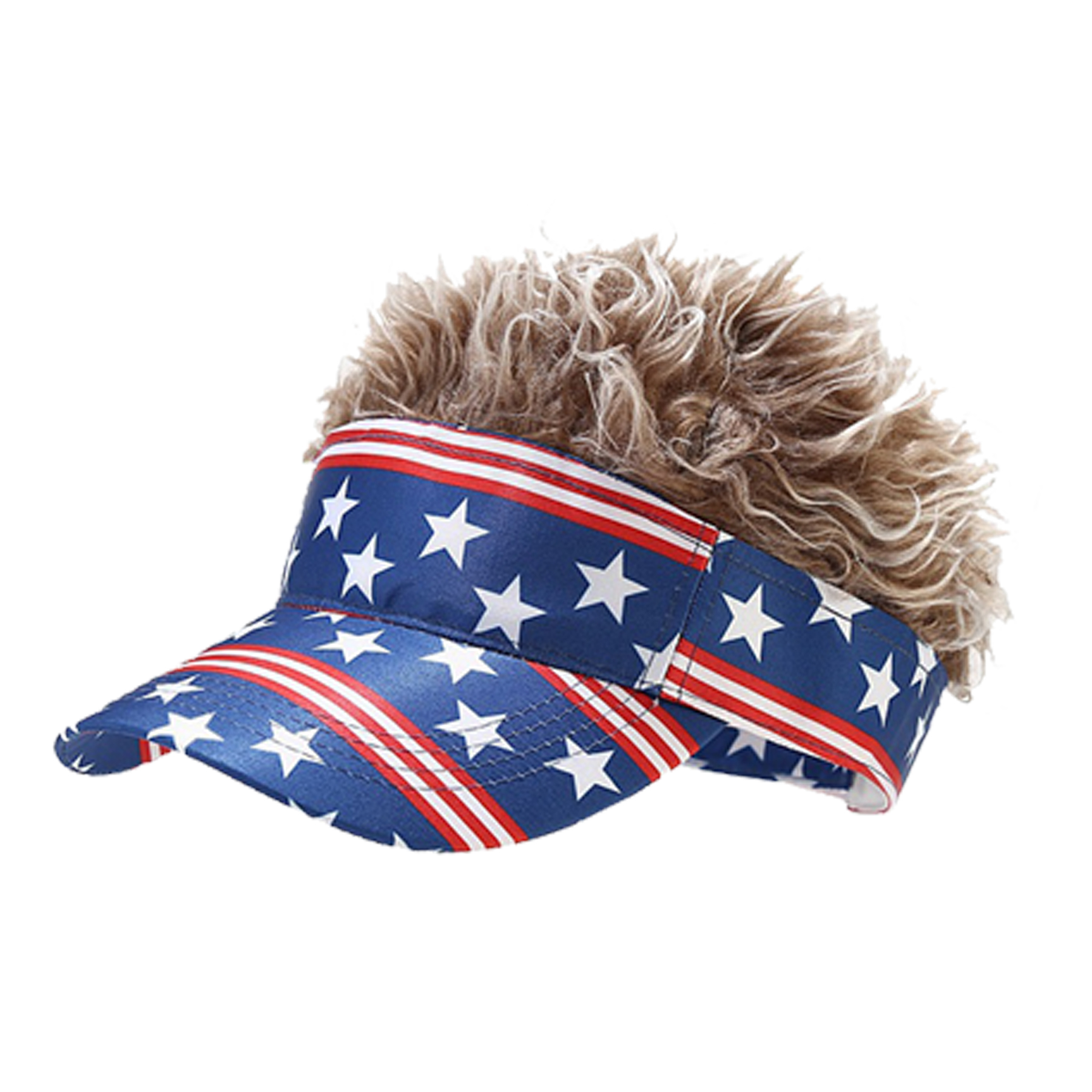 Polyester Wig Sun Visor Hat — view 2