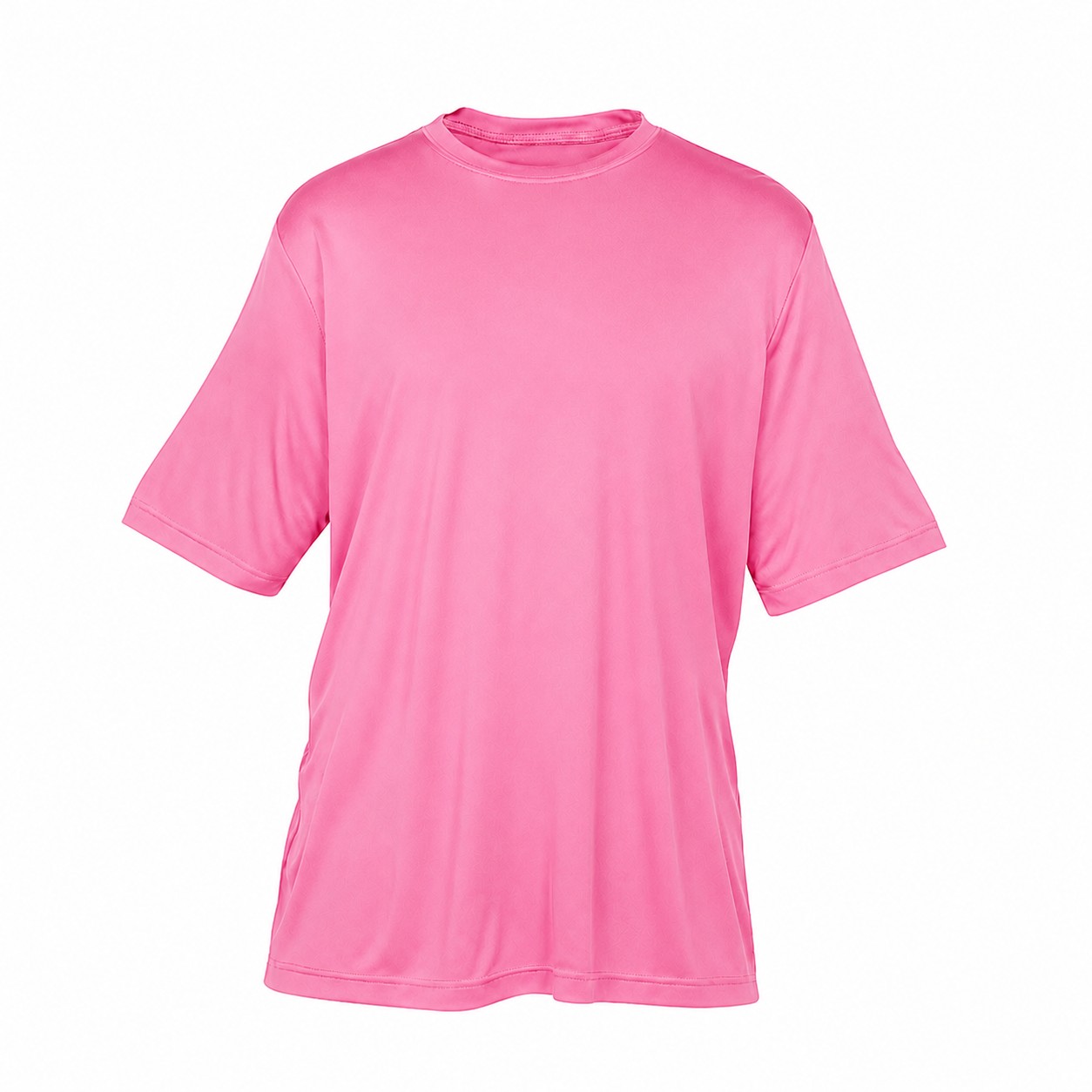 Polyester Performance Crewneck Tee — Pink