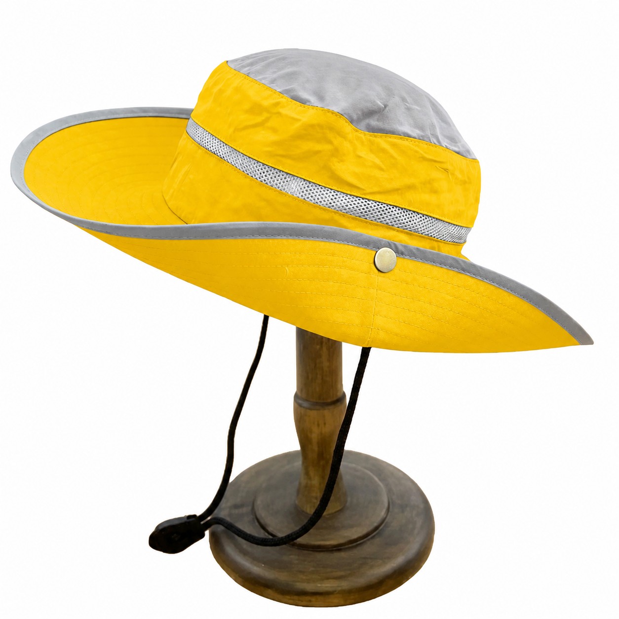 Two Tone Polyester Boonie Sun Hat — Bright Yellow