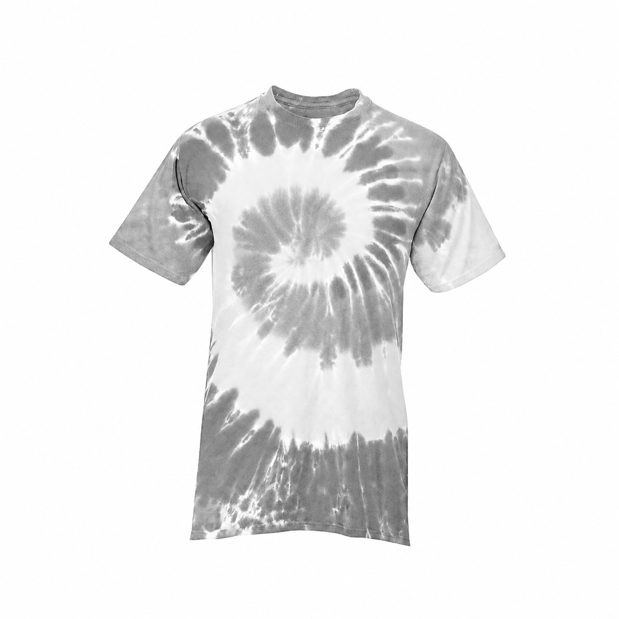 Cotton Tie Dye Crewneck Shirt — Silver