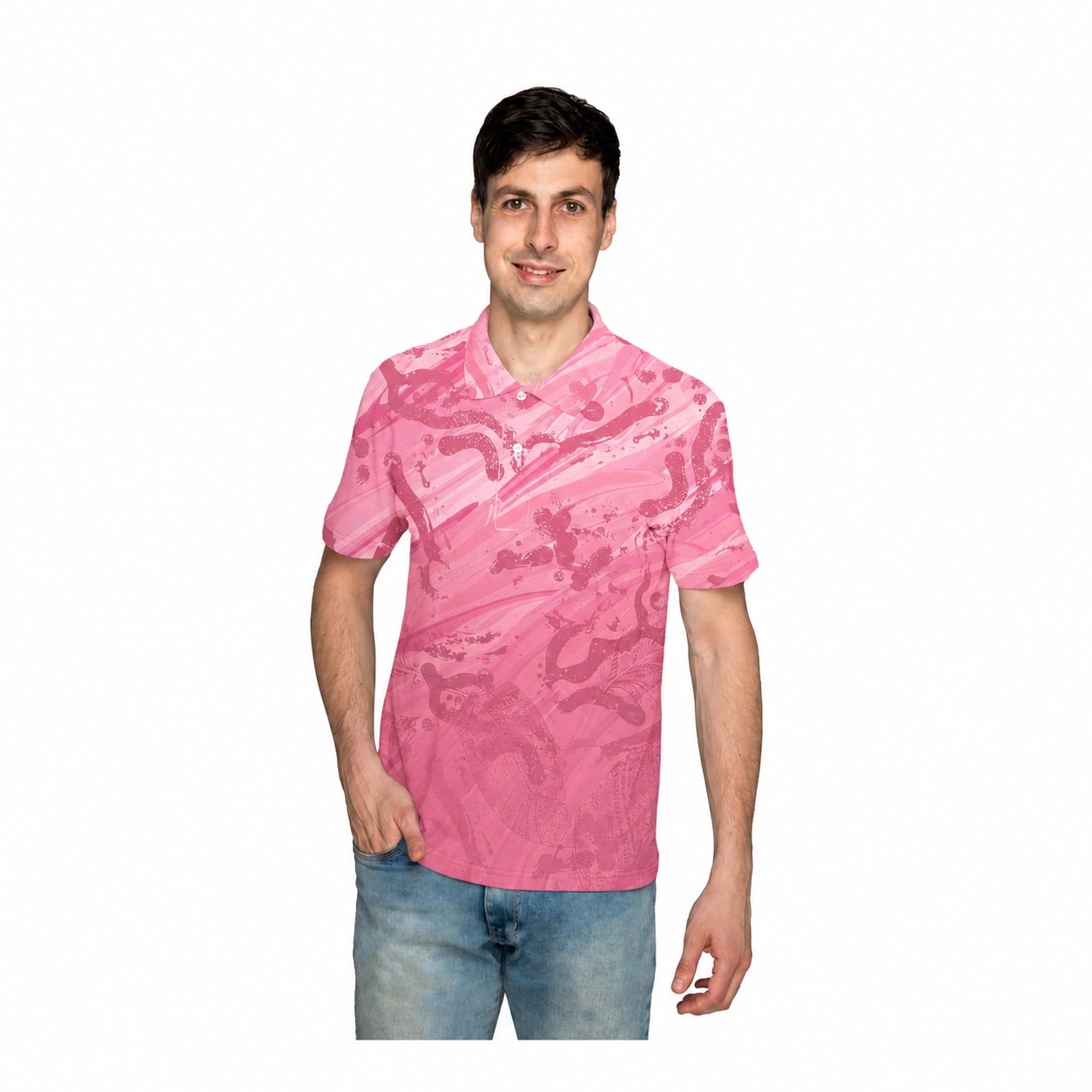 Polyester Performance Polo Shirt — Pink
