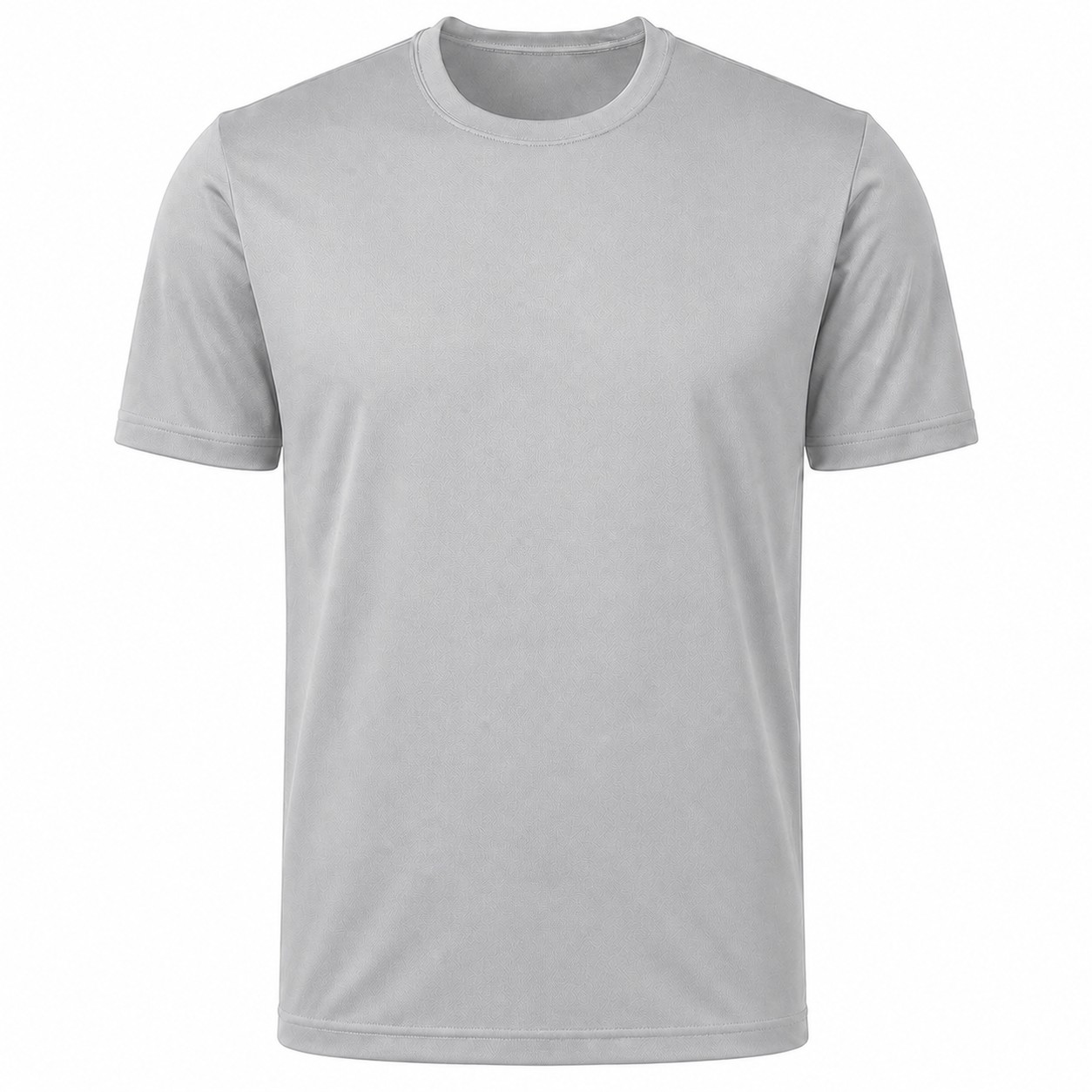 Moisture Wicking Polyester Athletic Tee — Silver
