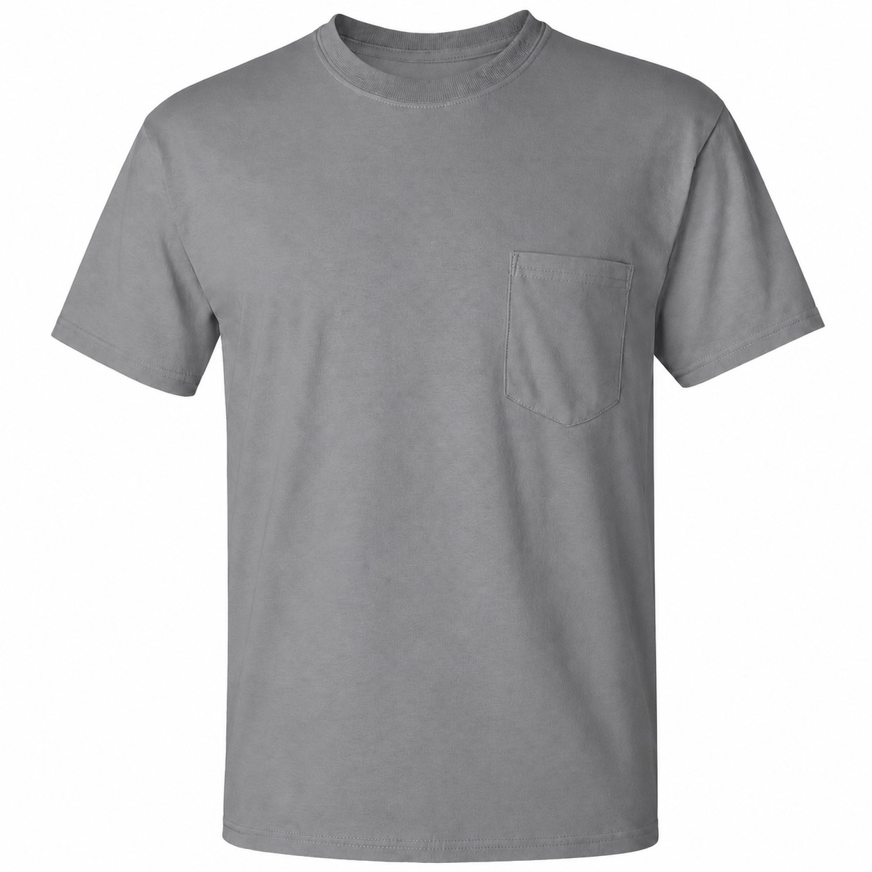 Pocket Cotton Crewneck T Shirt — Gray