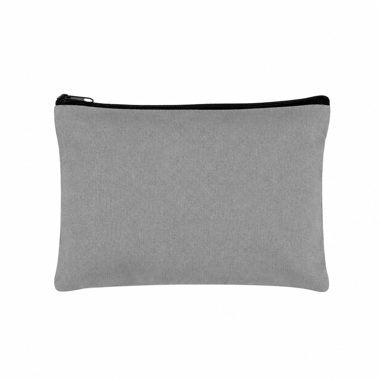 Canvas Zippered Storage Travel Pouch — Gray
