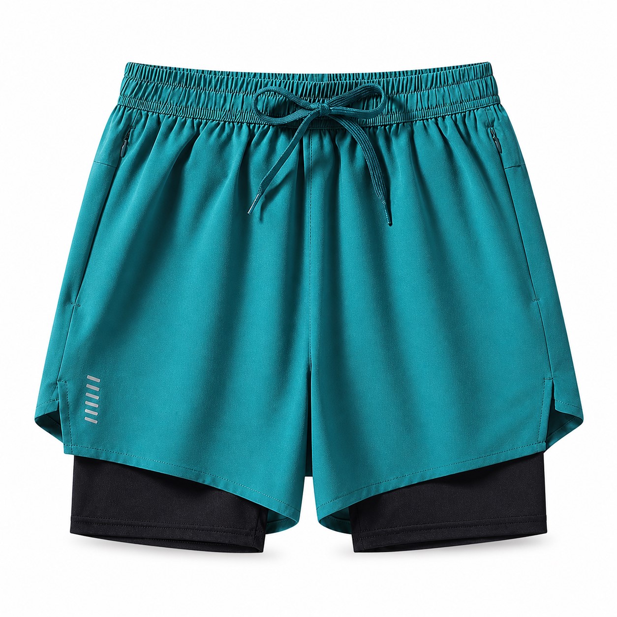 Layered Drawstring Training Shorts — view 2