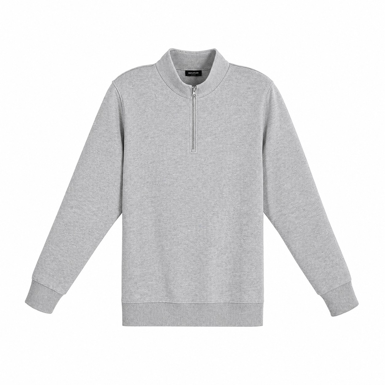 8 Oz Cotton Quarter Zip Sweatshirt — Heather Gray