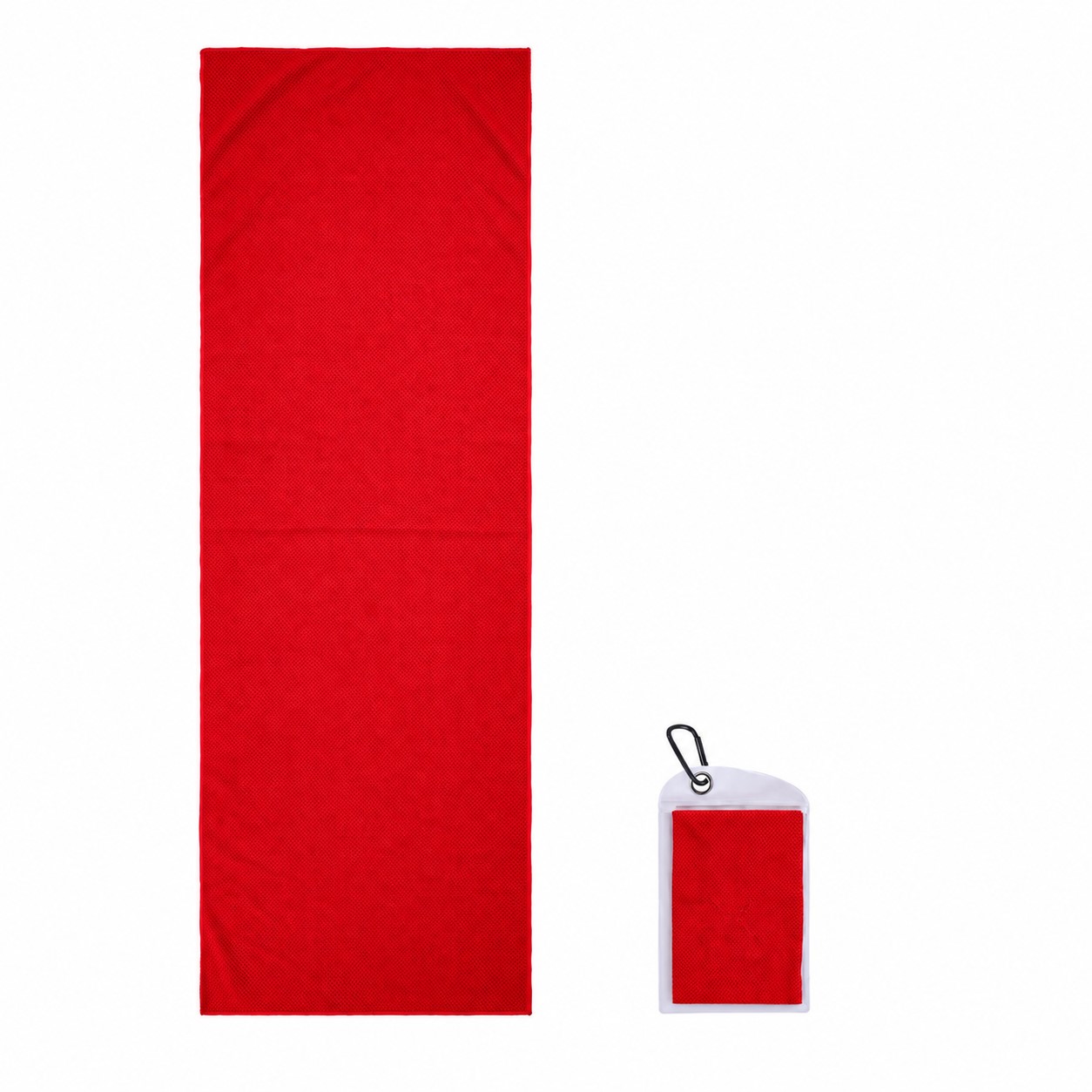 Polyester Cooling Towel With Zip Pocket — Red