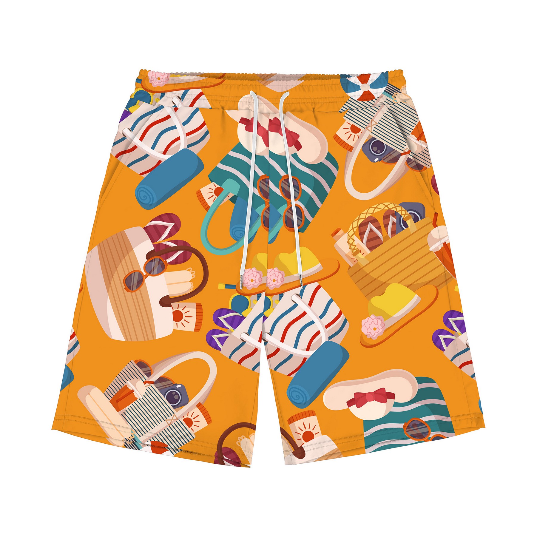Men's Stretch Polyester Drawstring Board Shorts — view 2
