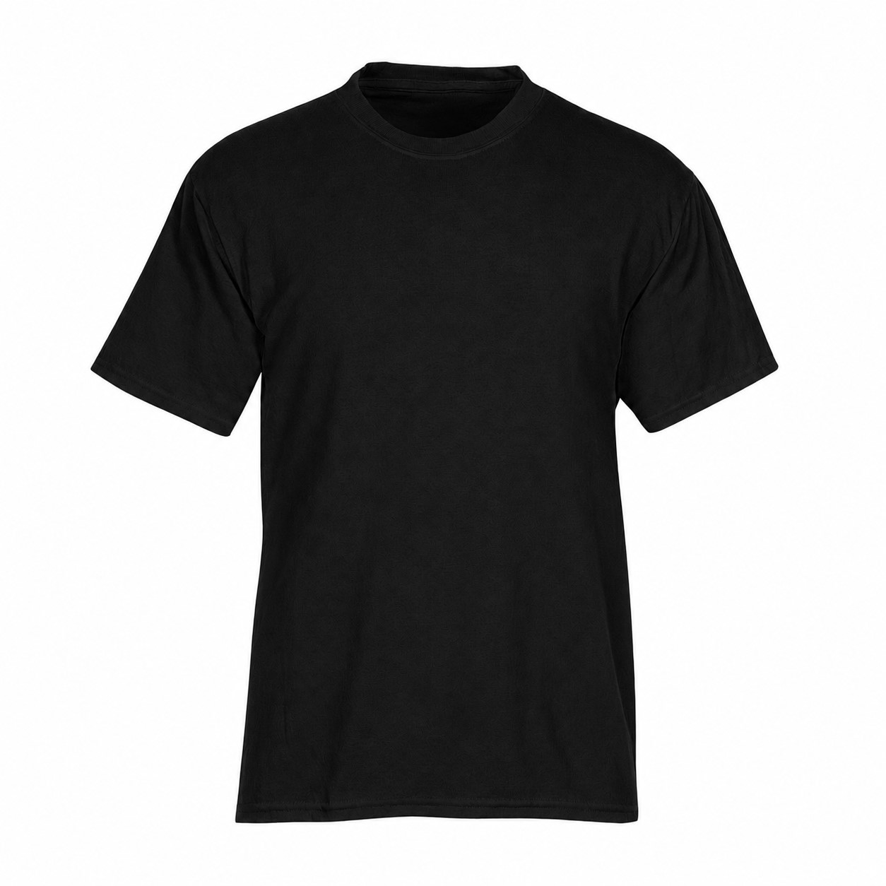 Cotton Polyester Uniform Crewneck Tee — Black