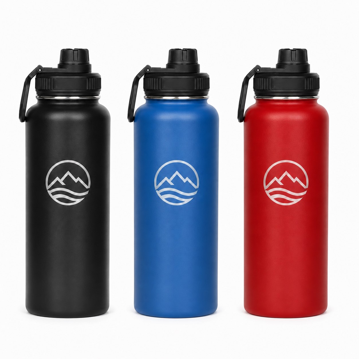 40 Oz Powder Coated Stainless Steel Bottle