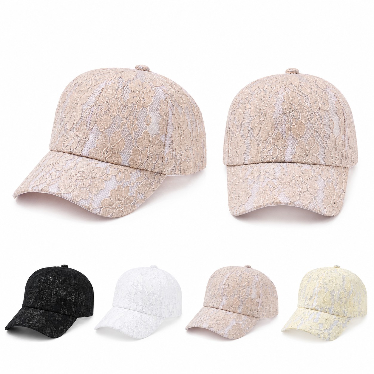 Polyester Floral Lace Baseball Cap