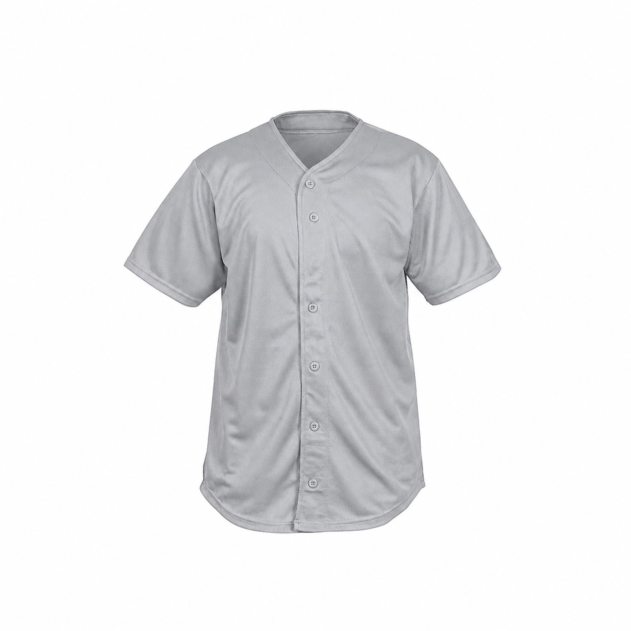 Mesh Full Button Baseball Jersey — Silver