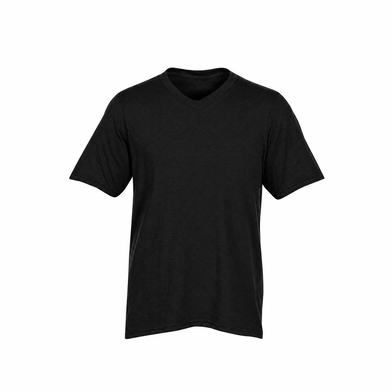 Men's Ringspun Cotton V Neck Shirt — Black