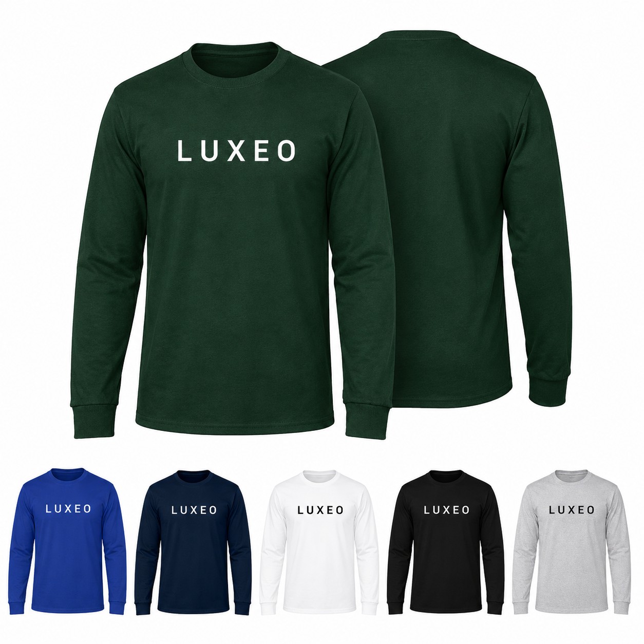 Cotton Long Sleeve Crewneck T-Shirt