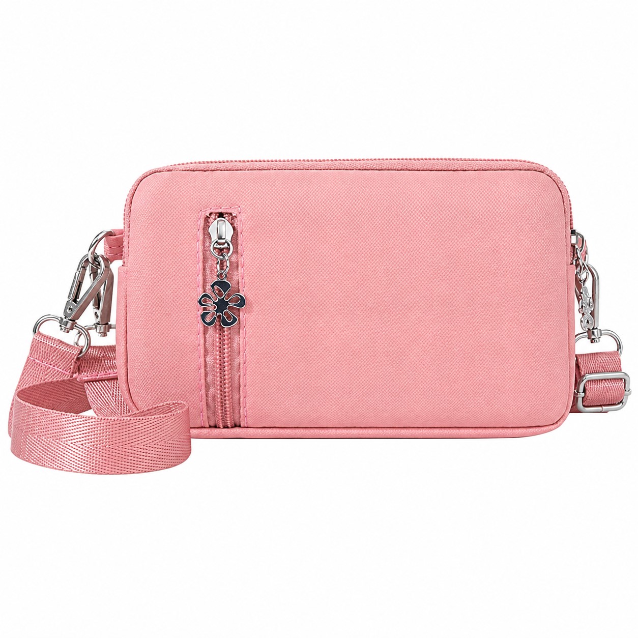 Front Zip Polyester Crossbody Pouch — view 2