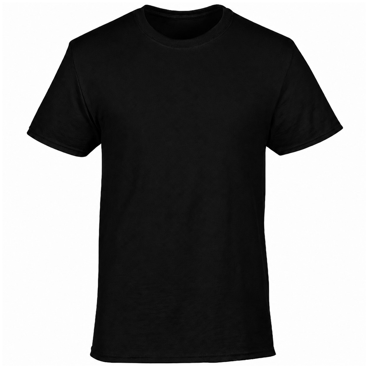 Cotton Polyester Short Sleeve T Shirt — Black