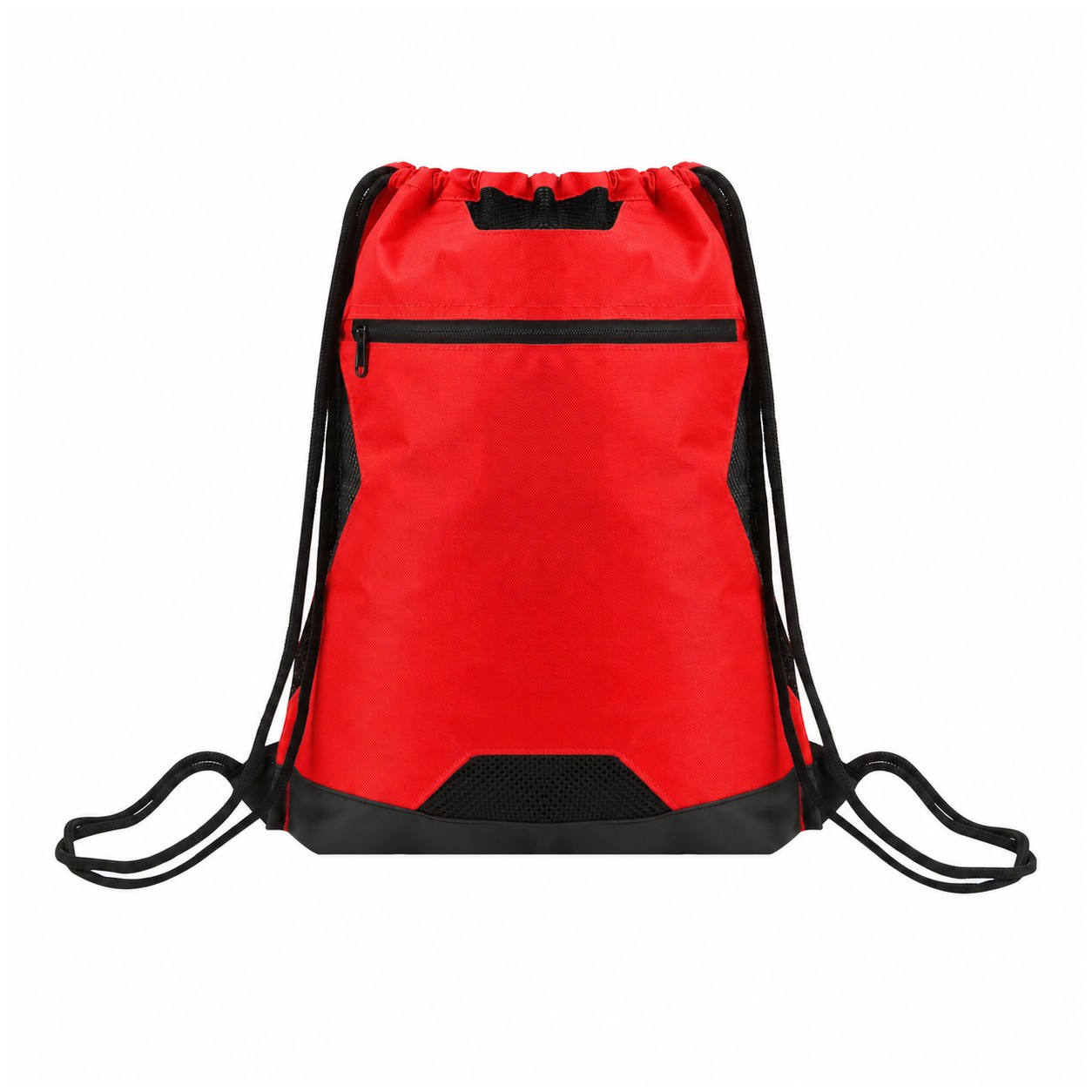 PU Bottom Drawstring Sport Sack — Red