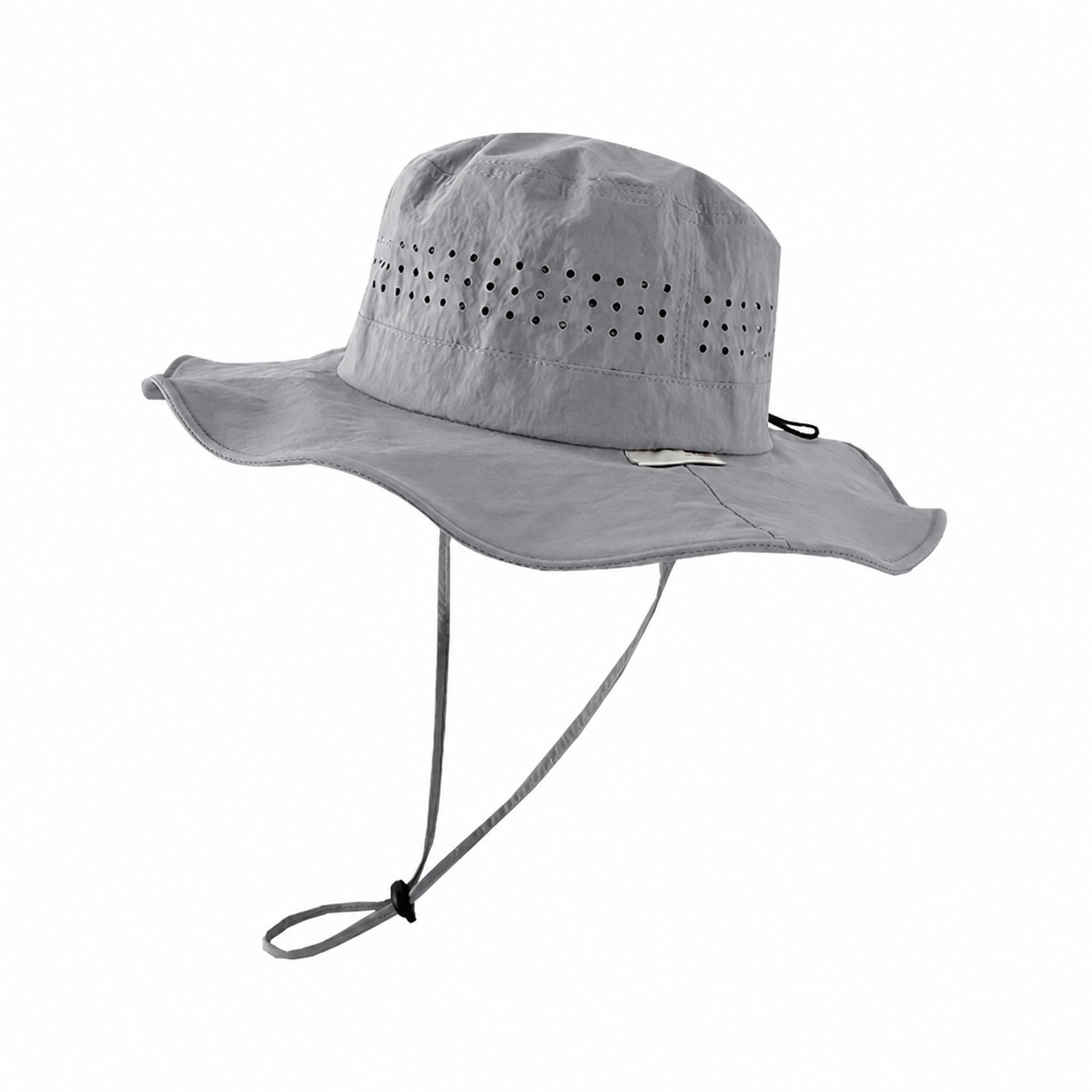 Perforated Polyester Outdoor Sun Hat — Gray