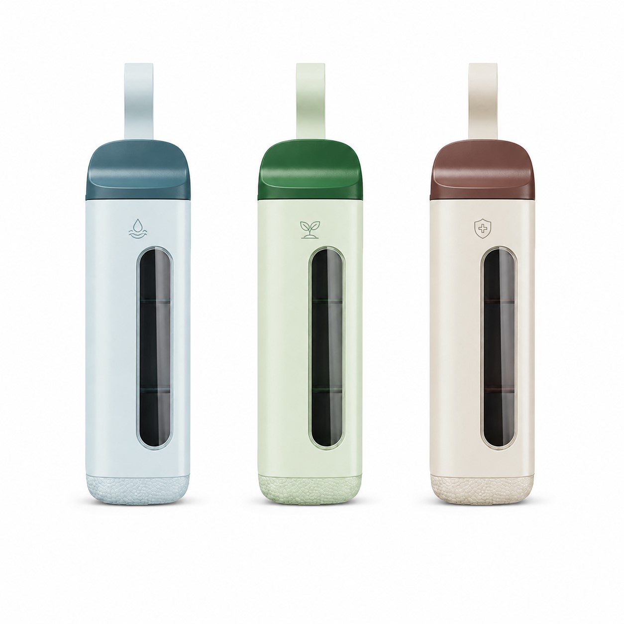 Sliding ABS Three Compartment Pill Organizer