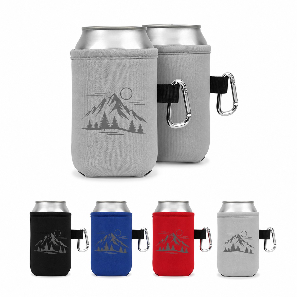 Synthetic Rubber Can Cooler With Carabiner