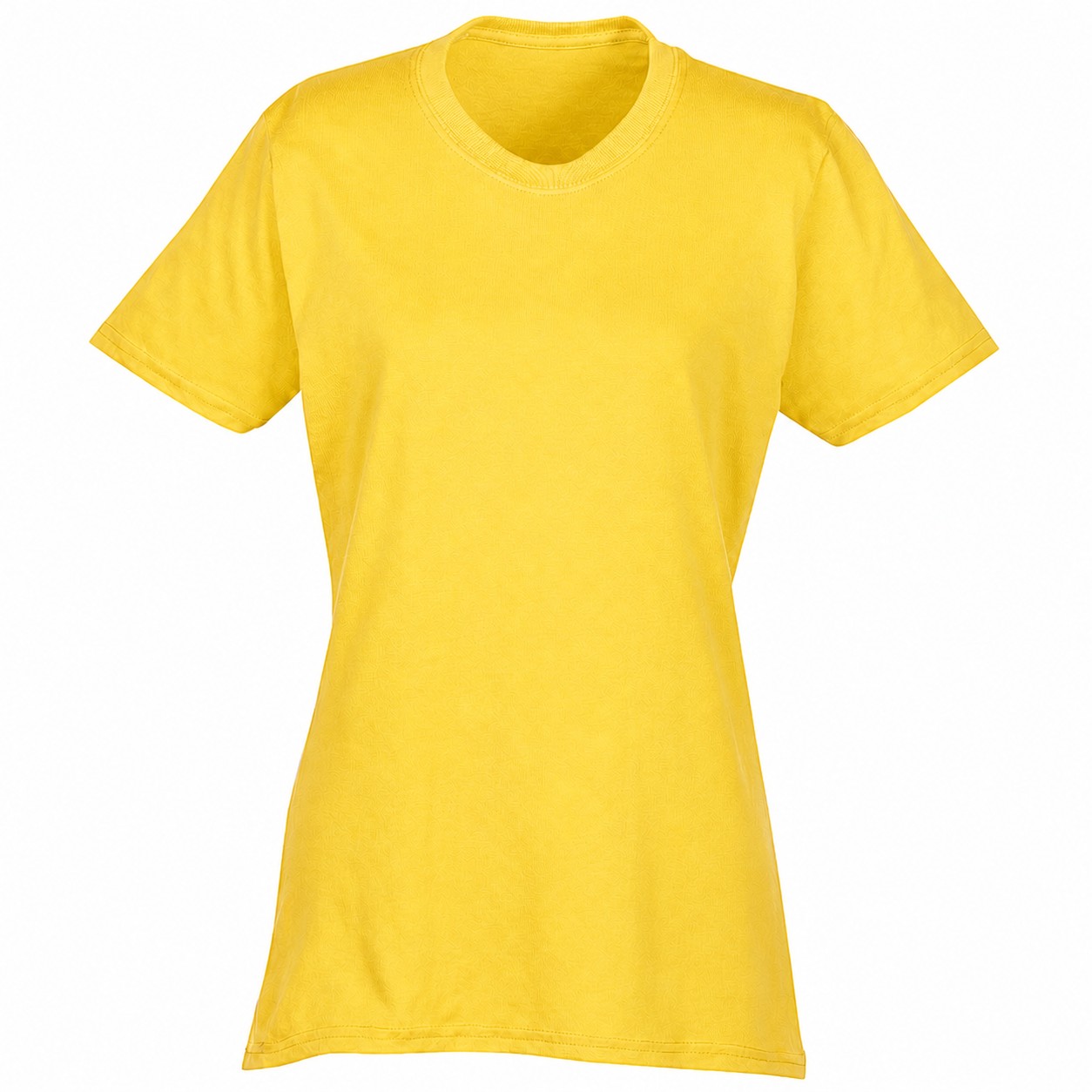 Ladies Cotton Polyester Crewneck Tee — Yellow