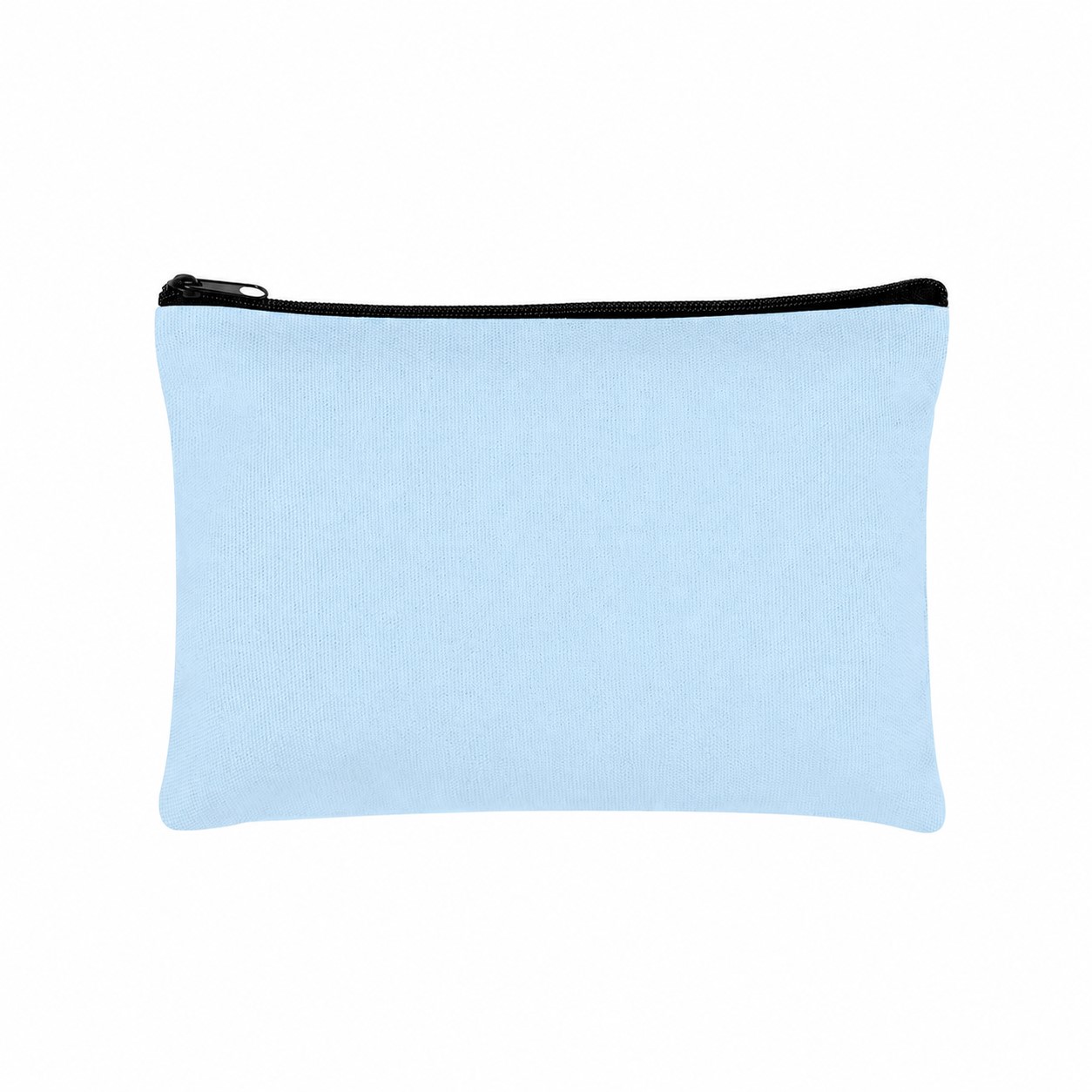 Canvas Zippered Storage Travel Pouch — Light Blue