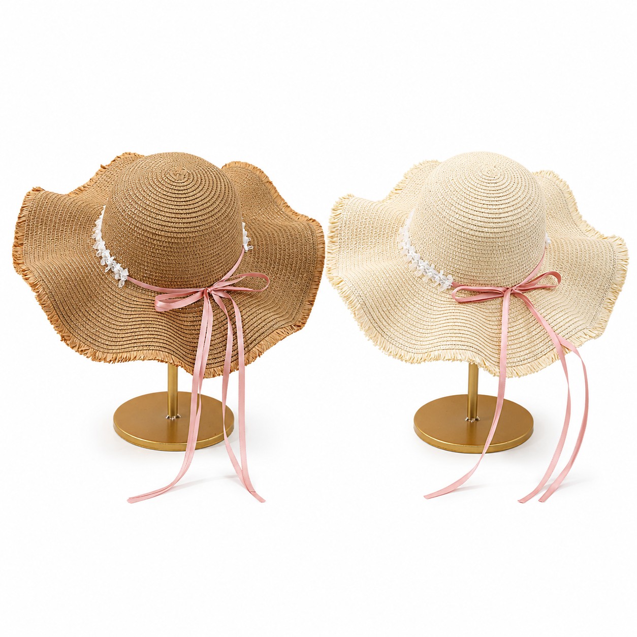 Straw Wide Brim Bow Sun Hat