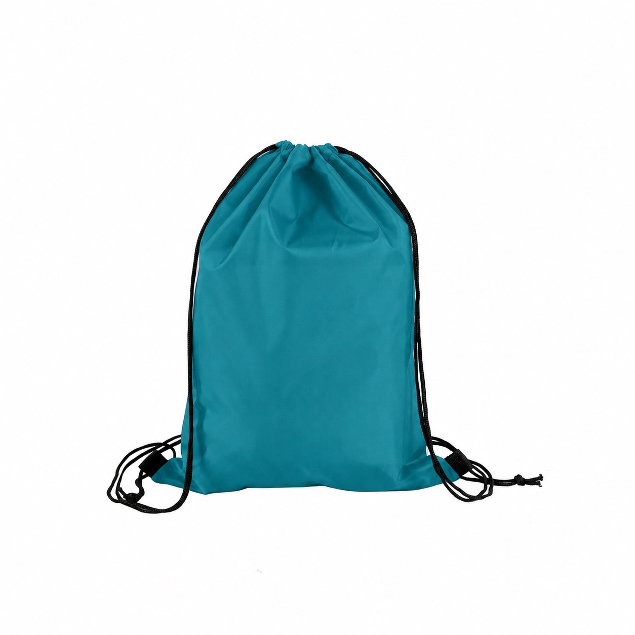 210D Polyester Drawcord Closure Drawstring Bag — Teal Blue