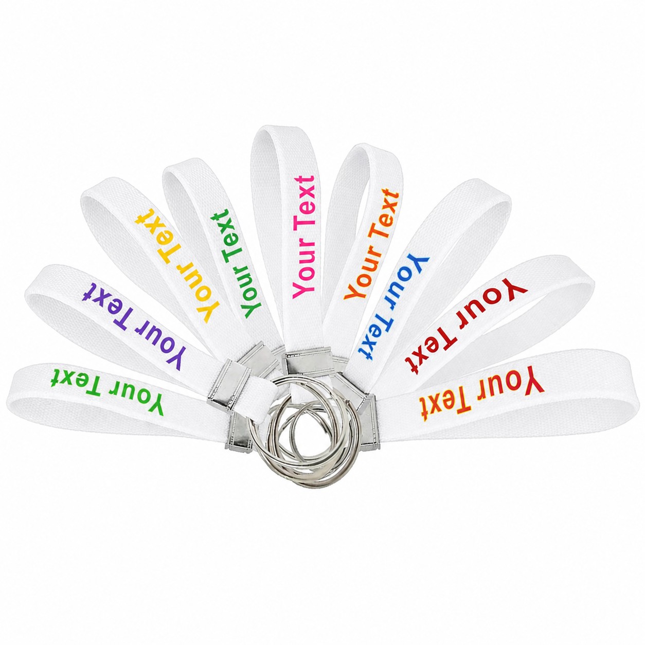 Silicone Loop Keychain Wristband — White