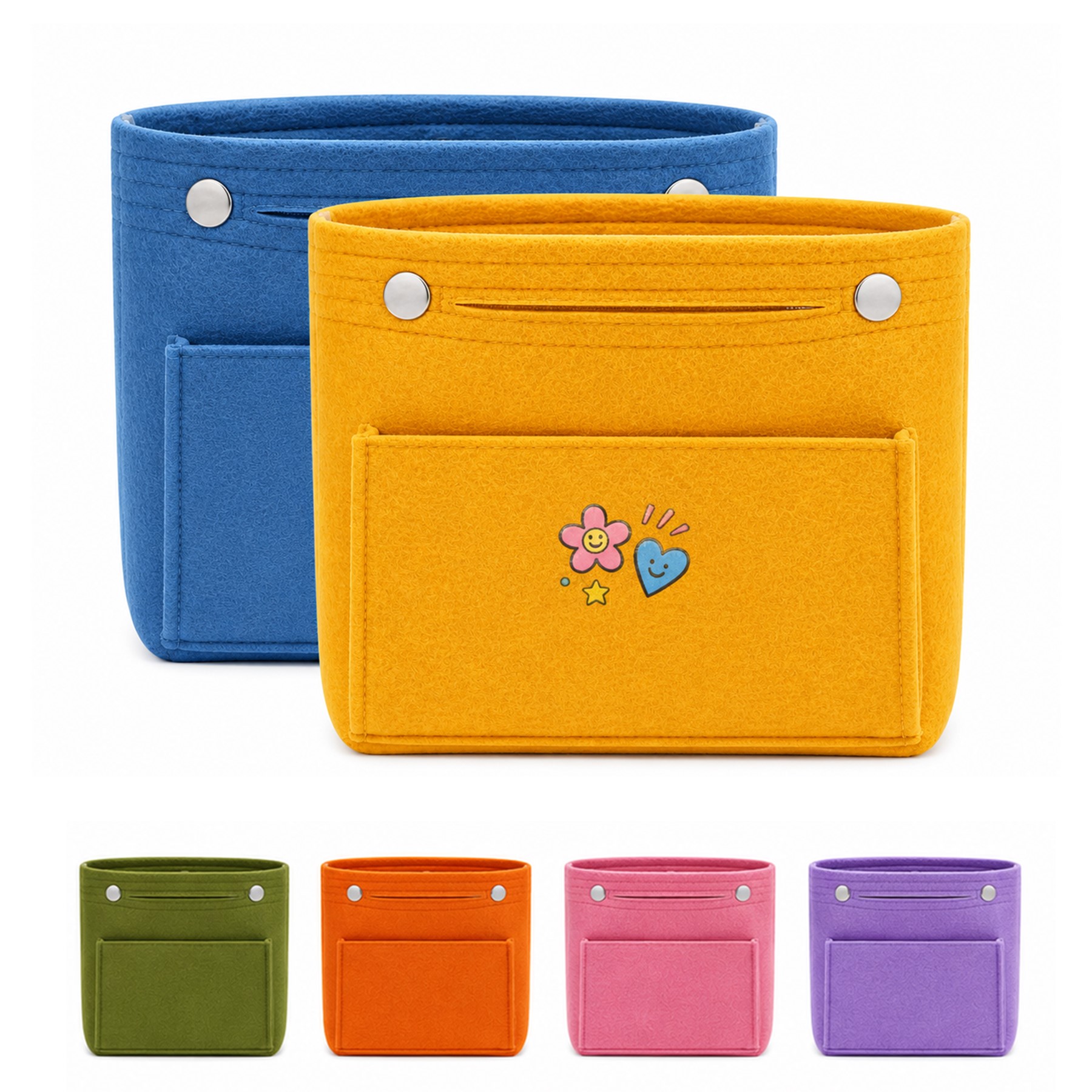 Fabric Organizer Pouch With Exterior Pocket