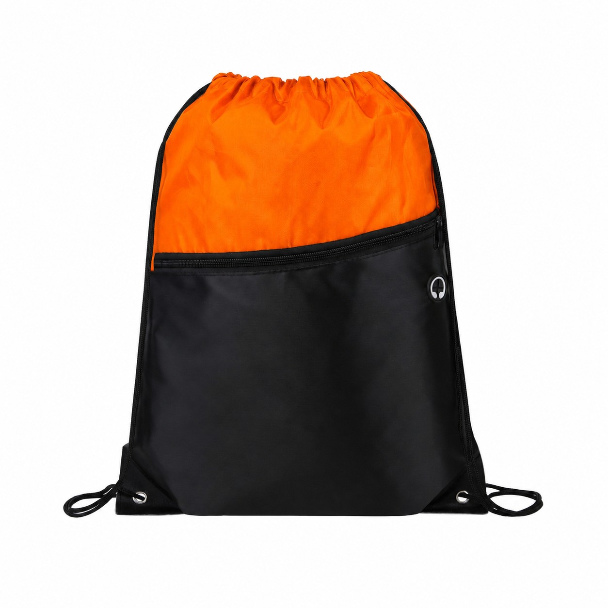 210D Polyester Metal Grommets Drawstring Bag — Orange