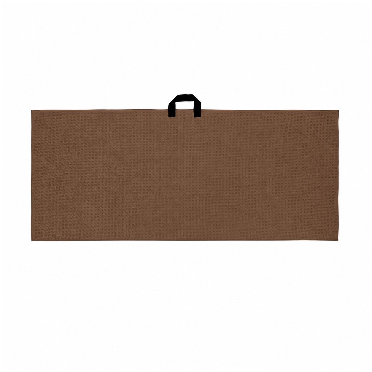 Waffle Golf Towel With Webbing Loop — Brown