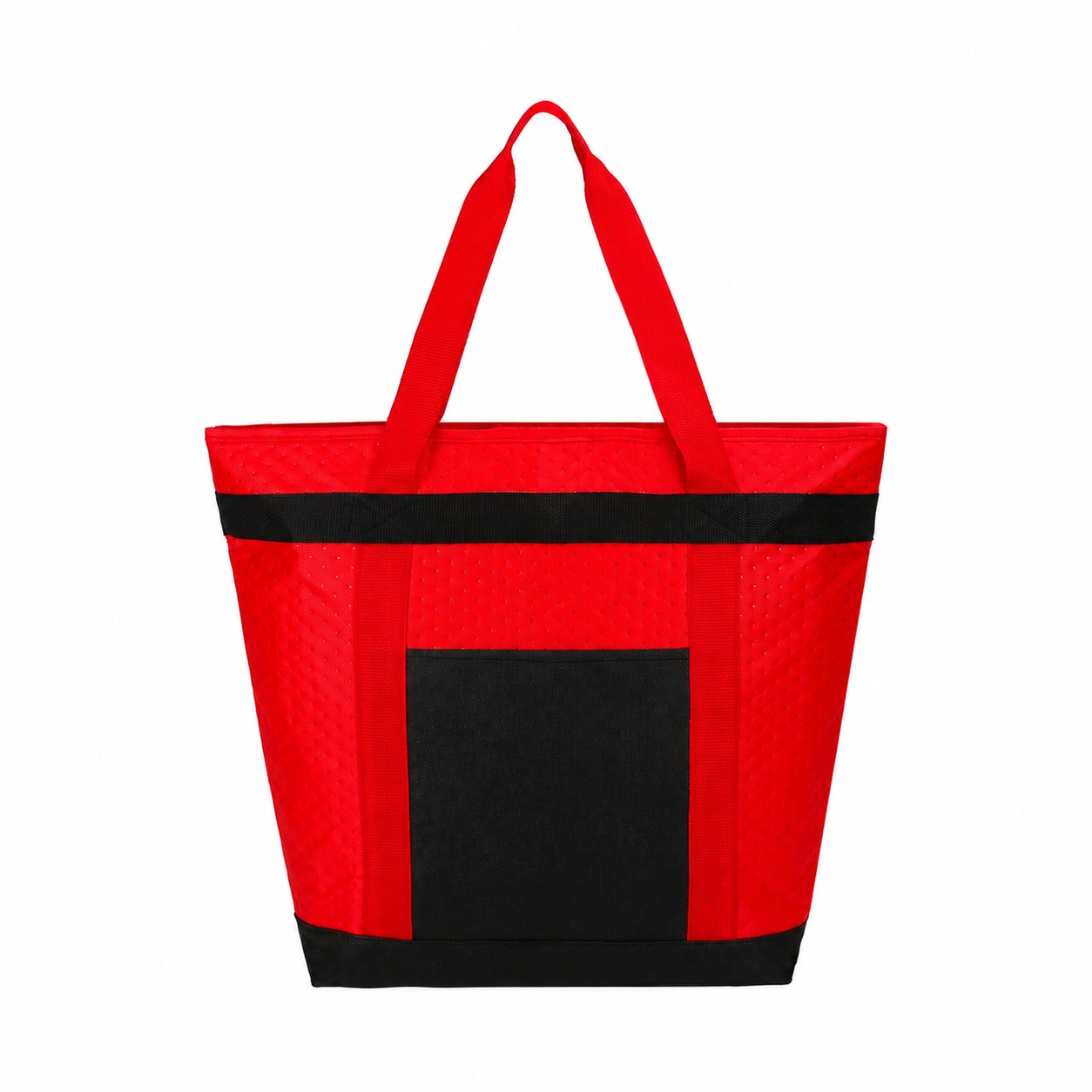 Plastic Bottom Insert Non-Woven Carry Bag — Red