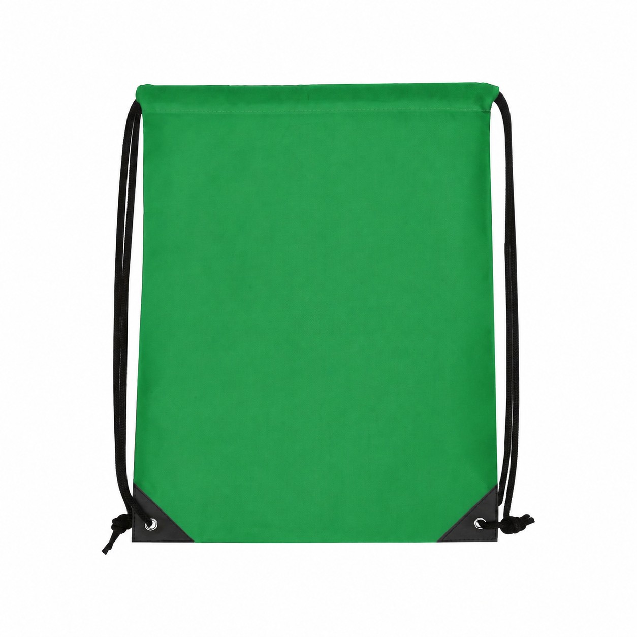 Metal Grommets Polyester Drawstring Bag — Green