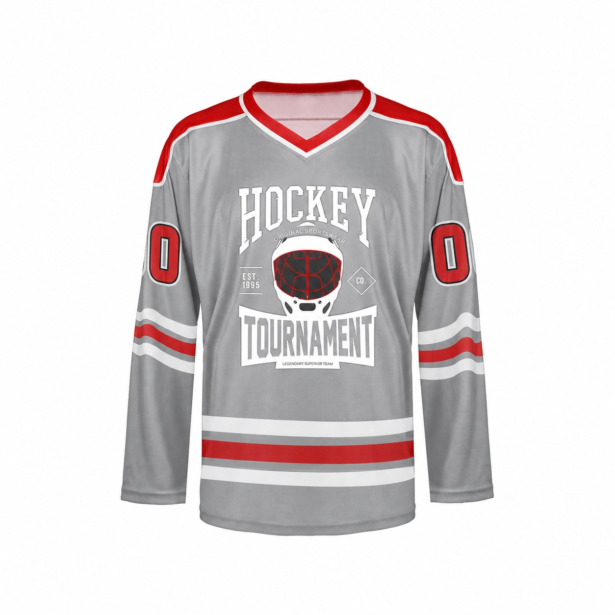 Mesh Polyester Ice Hockey Jersey — Silver