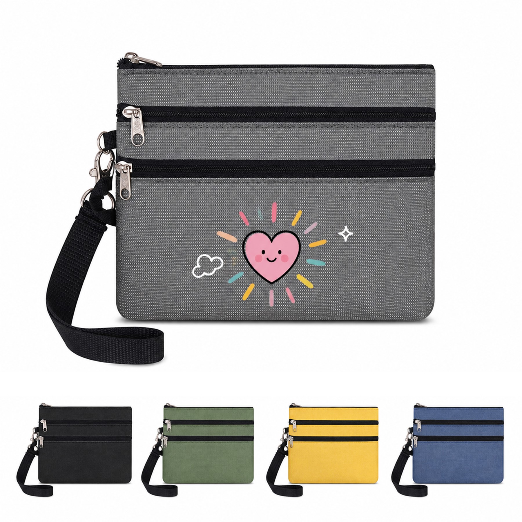 Mesh Fabric RFID Travel Wallet With Wrist Strap