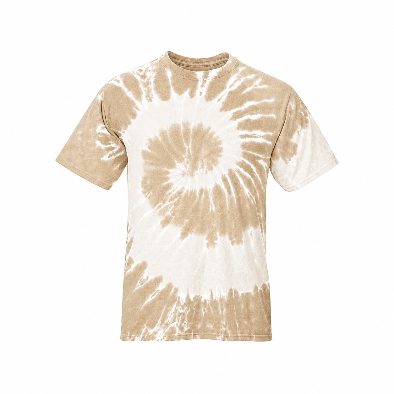 Cotton Tie Dye Crewneck Shirt — Beige