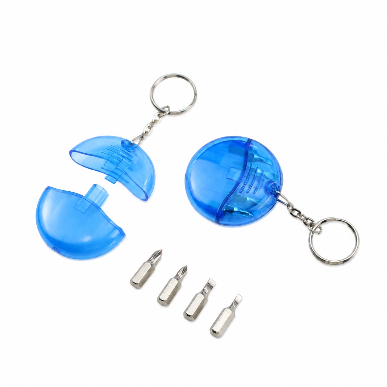 Mini ABS Screwdriver Keychain Set — Blue