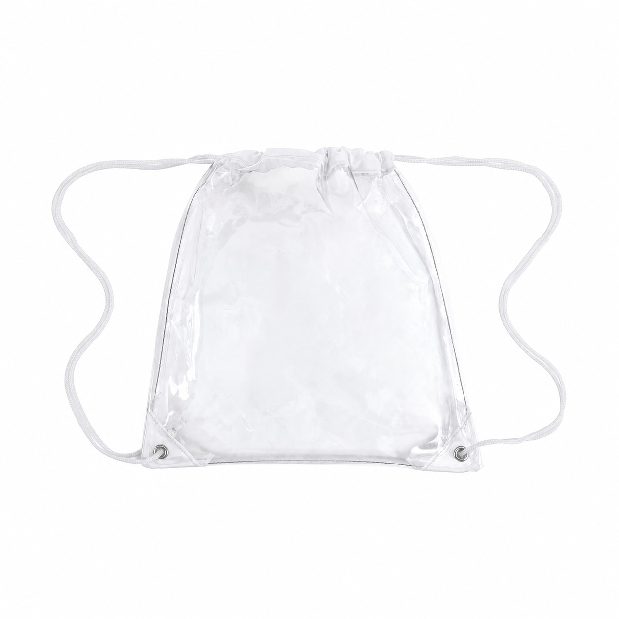 PVC And 210D Polyester Drawstring Bag — White